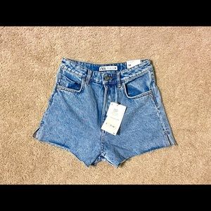 ZARA high rise denim shorts
